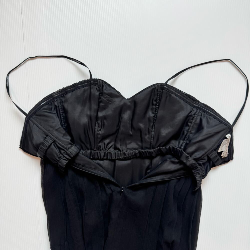 Maggy London Black Silk Strapless Beaded Dress Women’s 2 Evening Occasion Event - Picture 13 of 16